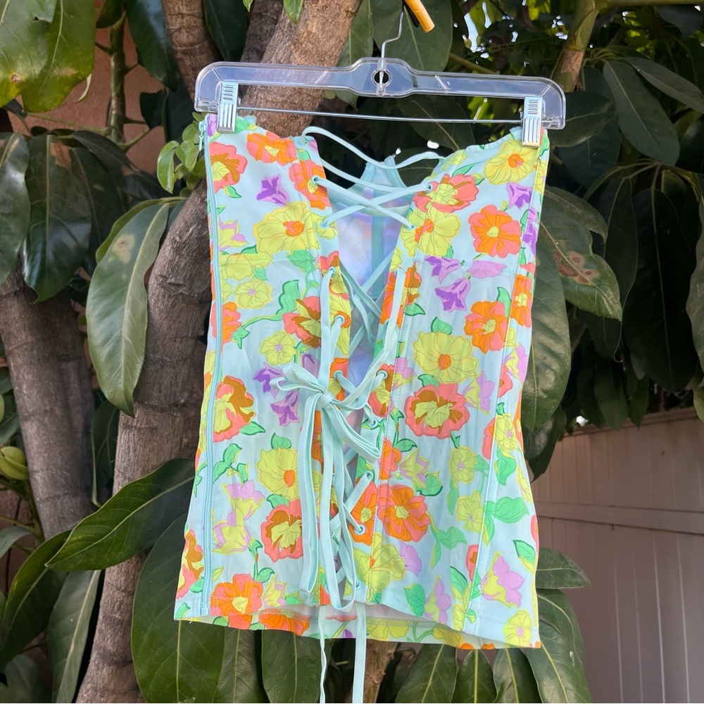 Savage X Fenty FREE SPIRIT FLORAL CUPLESS CORSET. - Picture 16 of 16
